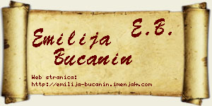 Emilija Bučanin vizit kartica